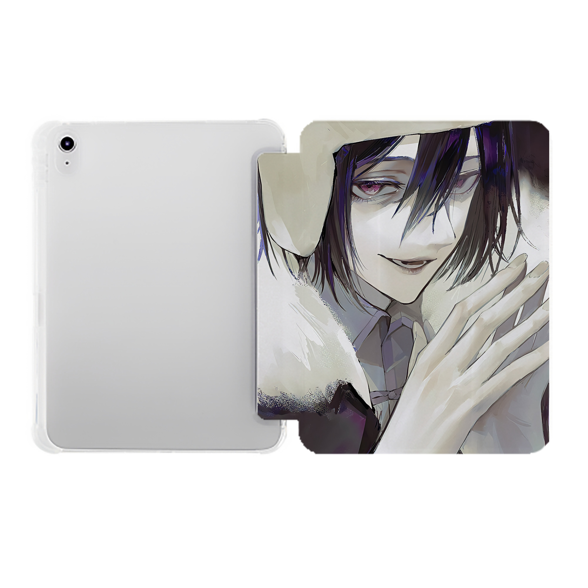 （画像用） 文豪ストレイドッグス Bungo Stray Dogs IPad ケース ペン収納付き 三つ折りスタンド PUレザー×シリコン 対応機種9.5/10.5/10.9インチ
